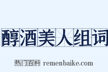 醇酒美人组词是什么意思的图片
